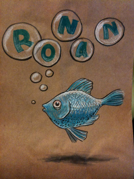 Fish on a lunchbag